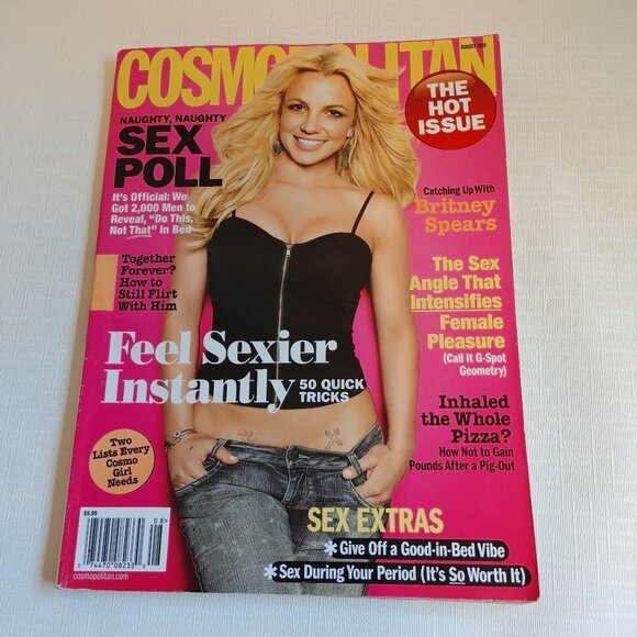 2010 Cosmopolitan Britney Spears Cosmo Magazine August No Address Label - Picture 1 of 6